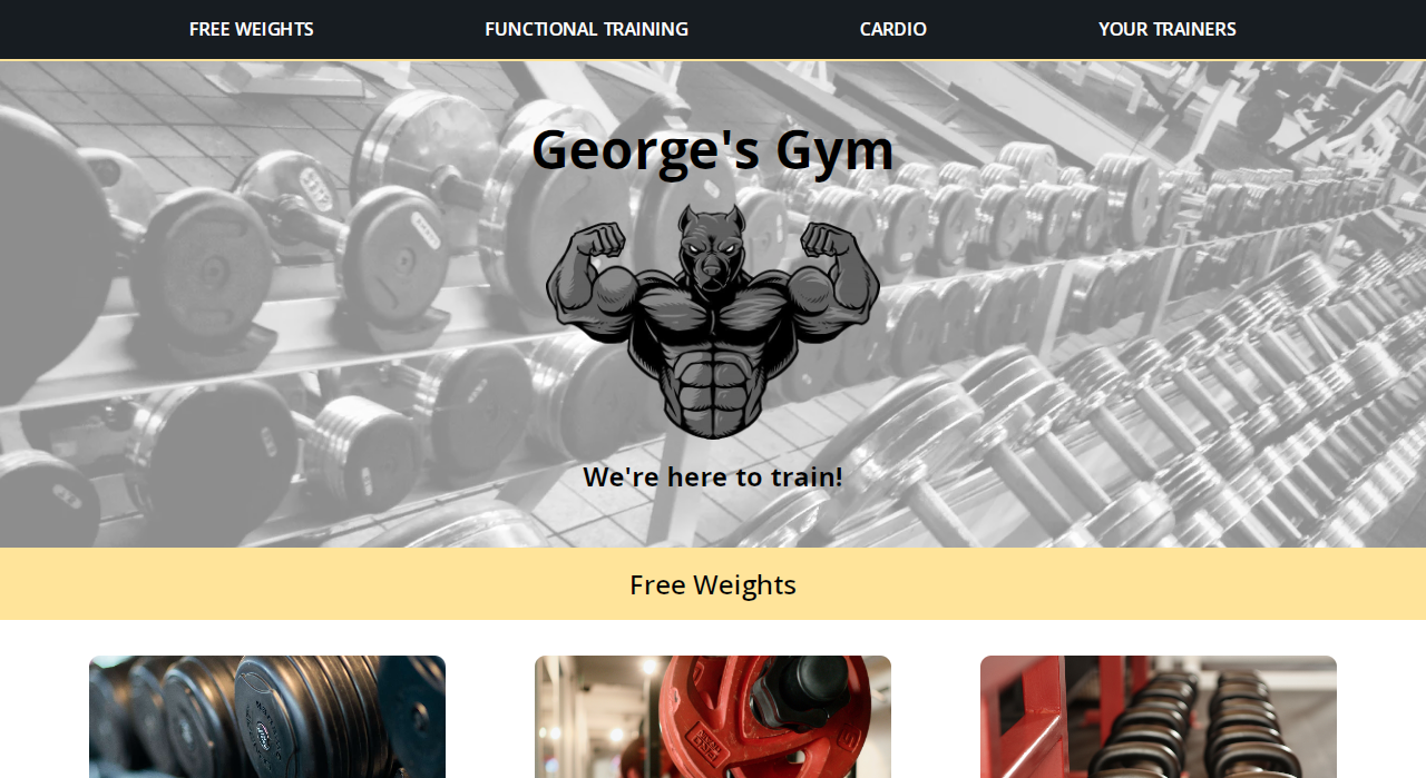 George's Gym Landing Page